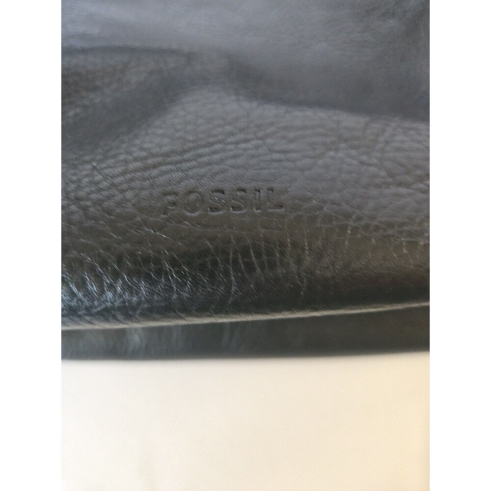 Fossil Women's Maya Soft Leather Hobo Purse Black Handbag Khaki Removable Strap - Picture 9 of 12